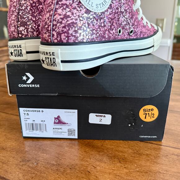 Converse Chuck Taylor All Star Hi Sneaker Brand New W Box Womens 8 Purple S-1530 - Picture 13 of 16